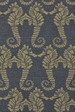 Barneby Gates - Seahorse fabric - gold on charcoal - flat3 - 1500x1000px